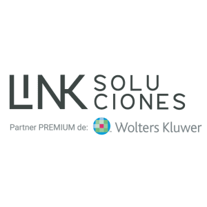 Logotipo de LINK Soluciones con texto que indica que es socio premium de Wolters Kluwer.