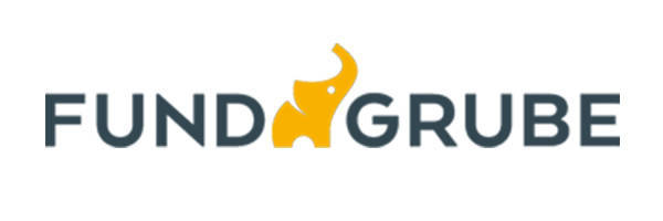 La imagen muestra el logo de Fund Grube con el texto "FUND GRUBE" en letras mayúsculas y un diseño de elefante naranja integrado en la letra "D".