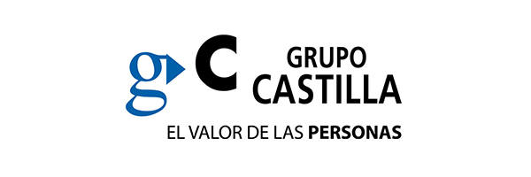 Logotipo de Grupo Castilla con texto "El Valor de las Personas" en español.