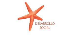 Imagen de una estrella de mar de color rojo anaranjado junto al texto "DESARROLLO SOCIAL.