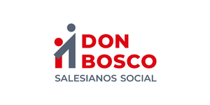 Logotipo de Don Bosco Salesianos Social con dos figuras humanas abstractas y el texto "DON BOSCO SALESIANOS SOCIAL" en letras rojas y grises, promocionando Job Dating 2023.