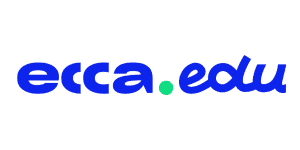 La imagen muestra el logo de ecca.edu, con el texto en azul y un punto verde entre "ecca" y "edu", promocionando Job Dating 2023.