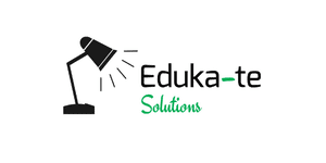 Logotipo de Eduka-te Solutions, que presenta un ícono de lámpara de escritorio negra y el nombre de la empresa con "Eduka-te" en negro y "Solutions" en verde, destacando nuestra participación en Job Dating 2023.