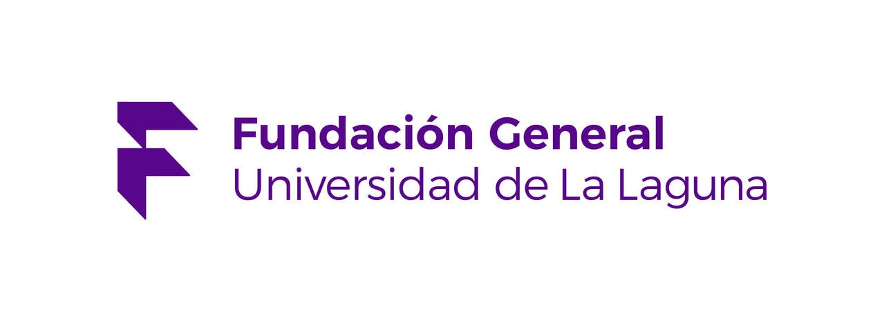 Logotipo de la Fundación General Universidad de La Laguna, con una "F" estilizada y el nombre en texto morado, promocionando su participación en la Feria de Empleo 2019.