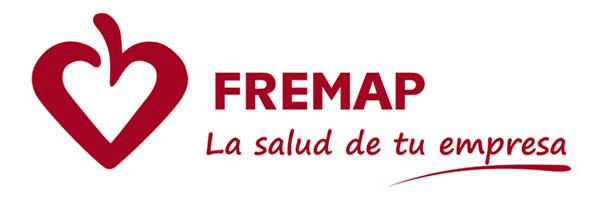 Logotipo de FREMAP con forma de corazón rojo a la izquierda y el texto "FREMAP" y "La salud de tu empresa" en letras rojas en negrita a la derecha, presentado en el Encuentro anual de RRHH 2018.