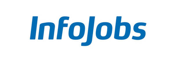 Logotipo de texto azul de "InfoJobs" sobre fondo blanco, destacado en el Encuentro anual de RRHH 2018.