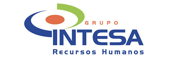 Logotipo de Grupo Intesa Recursos Humanos con texto y diseño abstracto con elementos azules, verdes y naranjas, presentado en el Encuentro anual de RRHH 2018.