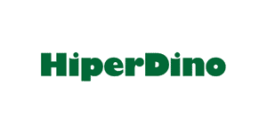 Logotipo con el texto "HiperDino" en fuente verde sobre fondo blanco, destacando su patrocinio de Job Dating 2023.