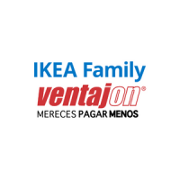 Logotipo con texto "IKEA Family ventajon Mereces Pagar Menos" sobre un fondo blanco, que recuerda a las vibrantes conexiones de Job Dating 2022.