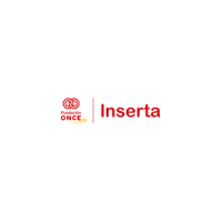 Logotipo de Fundación ONCE Inserta, en el que aparece el texto "Fundación ONCE" en rojo y amarillo y junto a él en letras rojas en negrita las palabras "Inserta" y "Job Dating 2022".